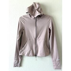 PrAna Beige Brown Ice Flow Zip Up Hoodie Jacket Women’s Small Stretch Activewear